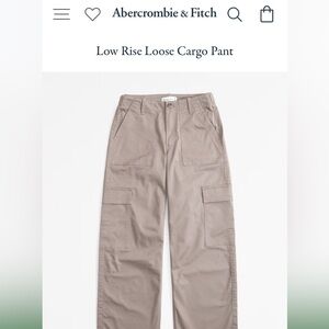Abercrombie & Fitch Low Rise Loose Cargo Pant size 28/6